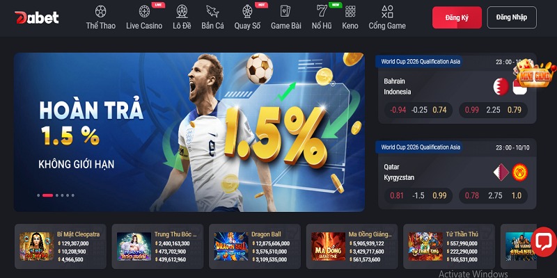 Người chơi chọn mục đăng ký ngay bên phải màn hình