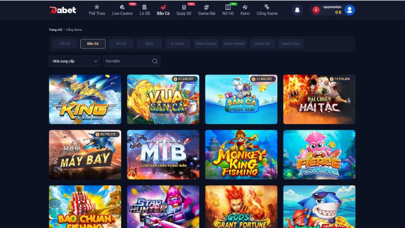 Điểm mạnh của bắn cá dabet