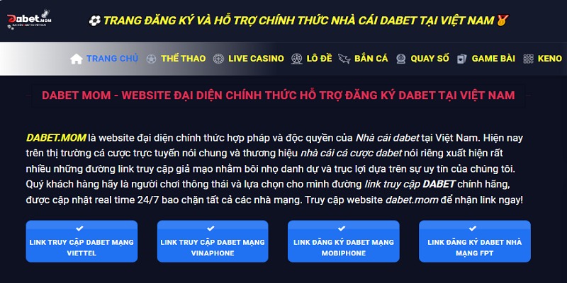 Dabet.mom cung cấp link truy cập chuẩn xác và nhiều nội dung hữu ích