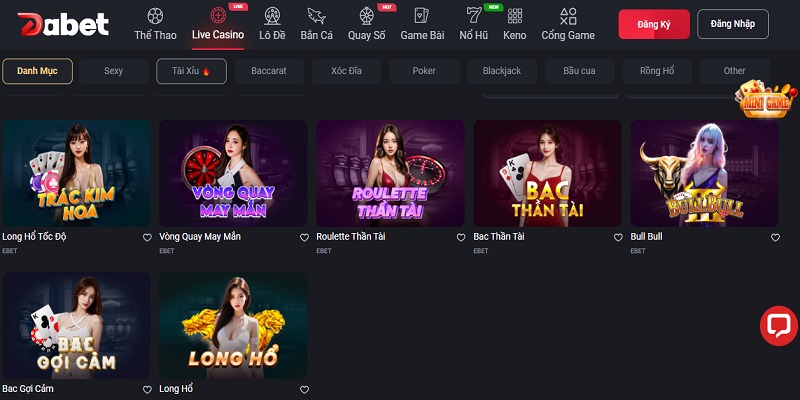 Ebet Live Casino hội tụ nhiều ưu điểm của một sảnh chơi quốc tế