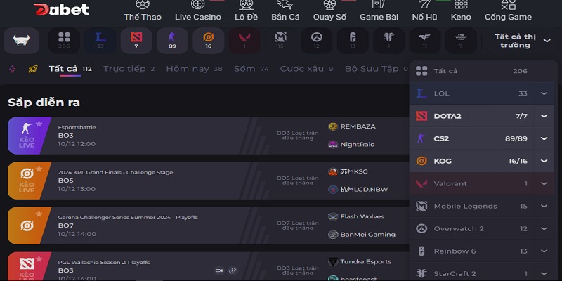 IM-Play cung cấp đa dạng tựa game ở nhiều giải đấu lớn