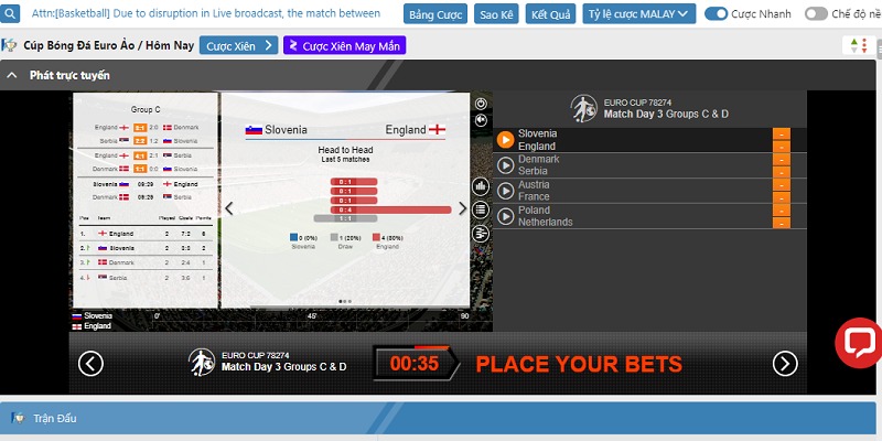 Truy cập sảnh Saba sports để tận hưởng các trận đấu đỉnh cao nhất