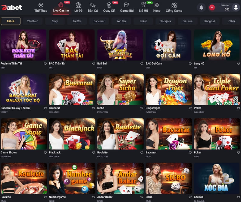 Giới thiệu về live casino dabet