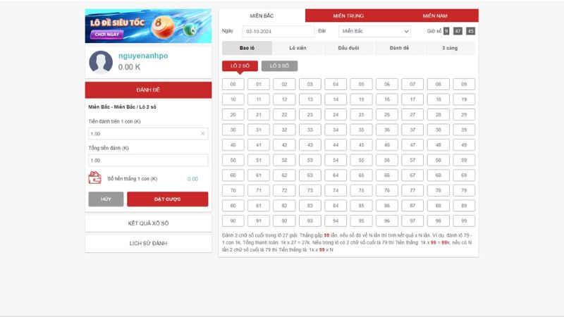 Lô đề 3 miền Bắc - Trung - Nam