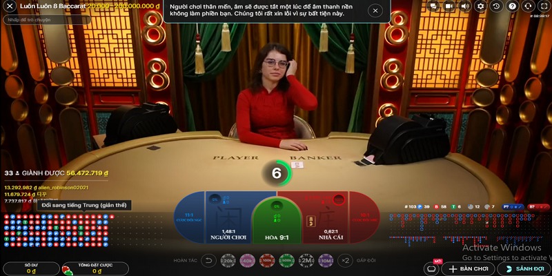 Baccarat cung cấp các mức cược đa dạng, phù hợp với mọi đối tượng