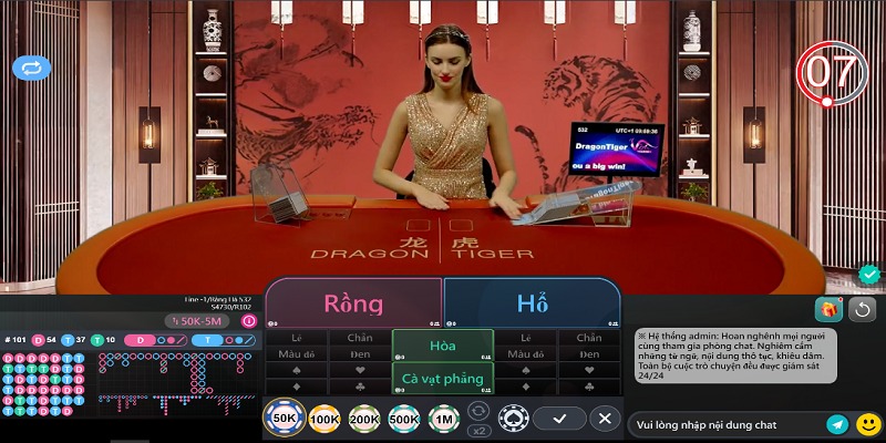 Dragon Tiger với 3 cửa cược có tỷ lệ trả thưởng cao