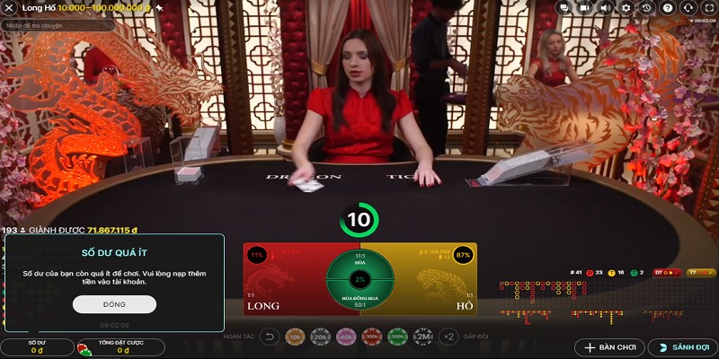 Anh em cần tính toán kỹ trước khi đặt cược ván Dragon Tiger