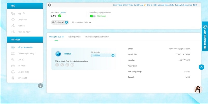 Quy trình thực hiện giao dịch rút tiền Jun88